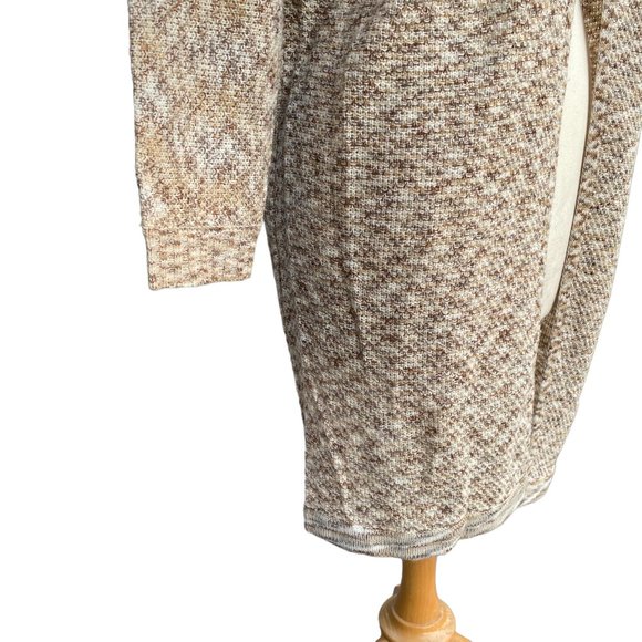 American Rag Oatmeal Brown Longline Loose Knit Open Front Cardigan-Sweater-S - Picture 5 of 15